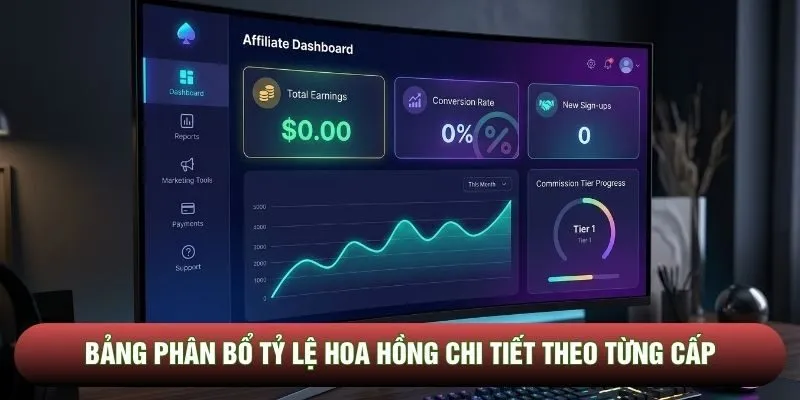 Bảng phân bổ tỷ lệ hoa hồng chi tiết theo từng cấp