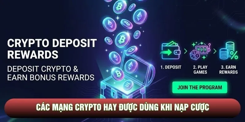 Các mạng Crypto hay được dùng khi nạp cược