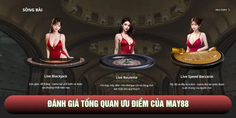 Đánh giá tổng quan ưu điểm của MAY88