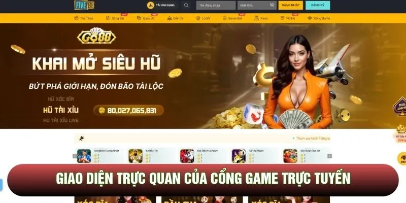 Giao diện trực quan của cổng game trực tuyến
