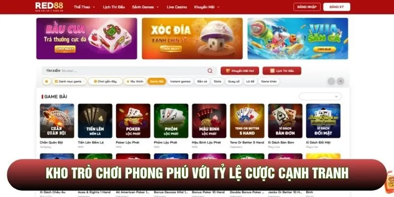 Kho trò chơi phong phú với tỷ lệ cược cạnh tranh