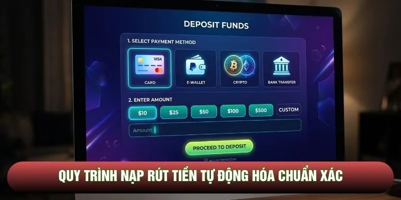Quy trình nạp rút tiền tự động hóa chuẩn xác