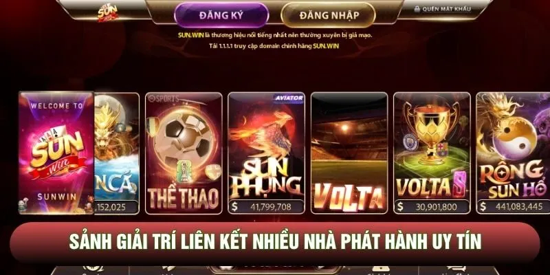 Sảnh giải trí liên kết nhiều nhà phát hành uy tín
